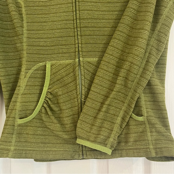 The North Face Olive Green Stripe Women’s Sweat Jacket Sz M - Picture 5 of 5